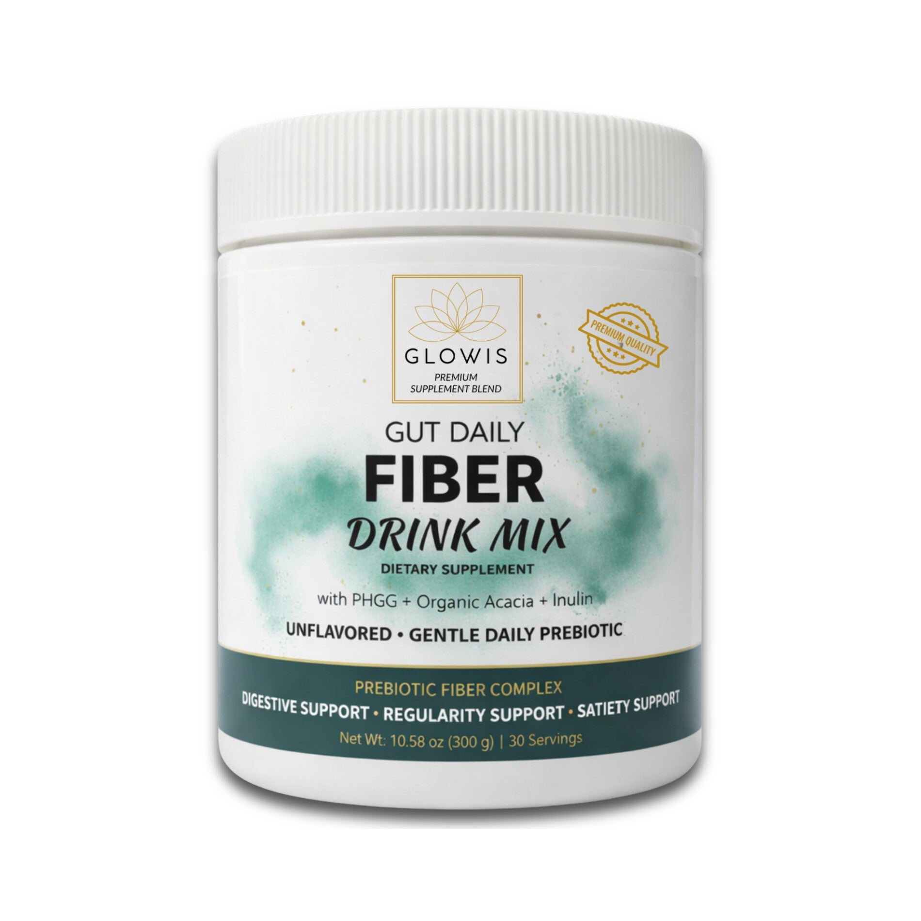GLOWIS Gut Daily Fiber - PHGG, organic acacia and inulin prebiotic fiber blend