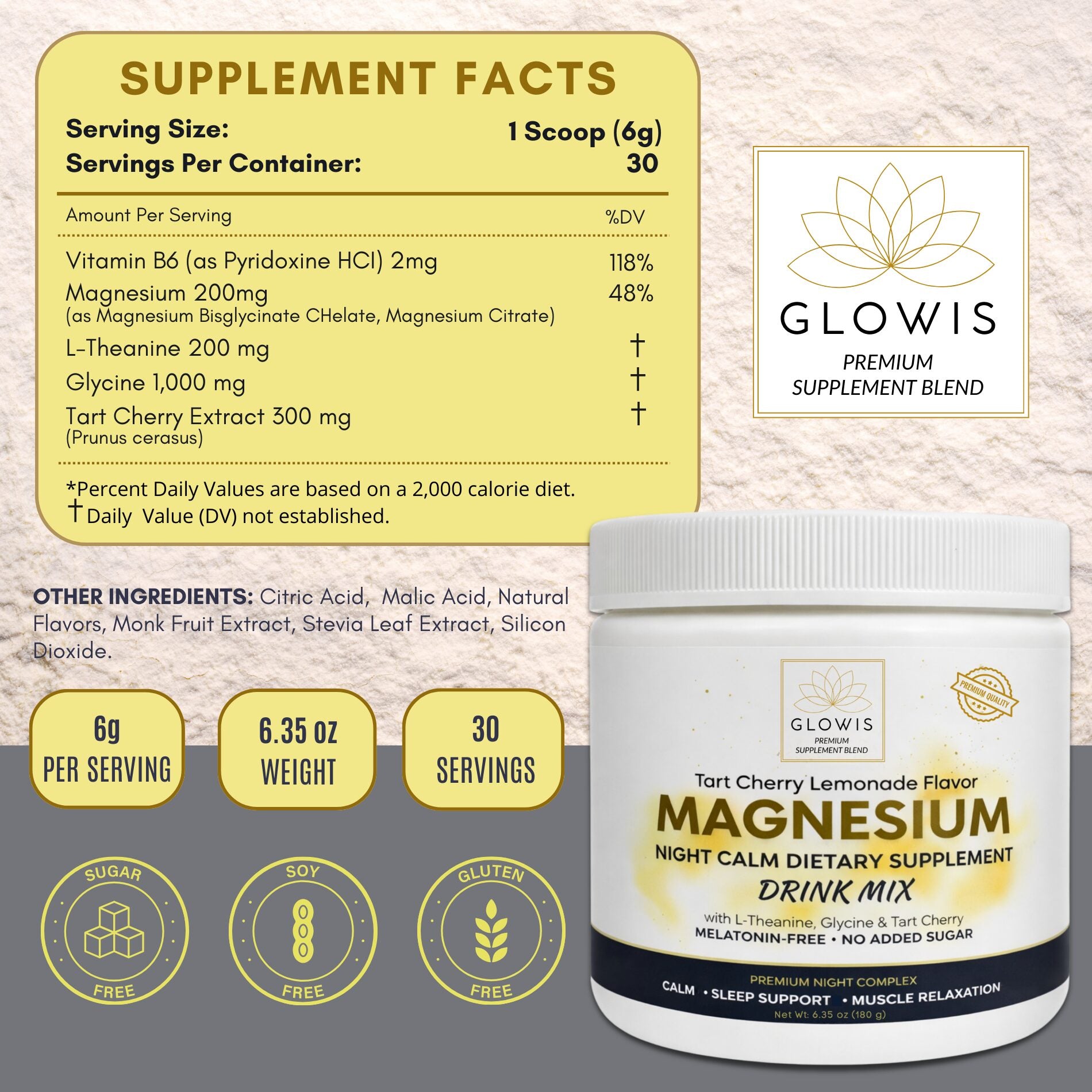 Glowis melatonin-free sleep supplement for women - no grogginess