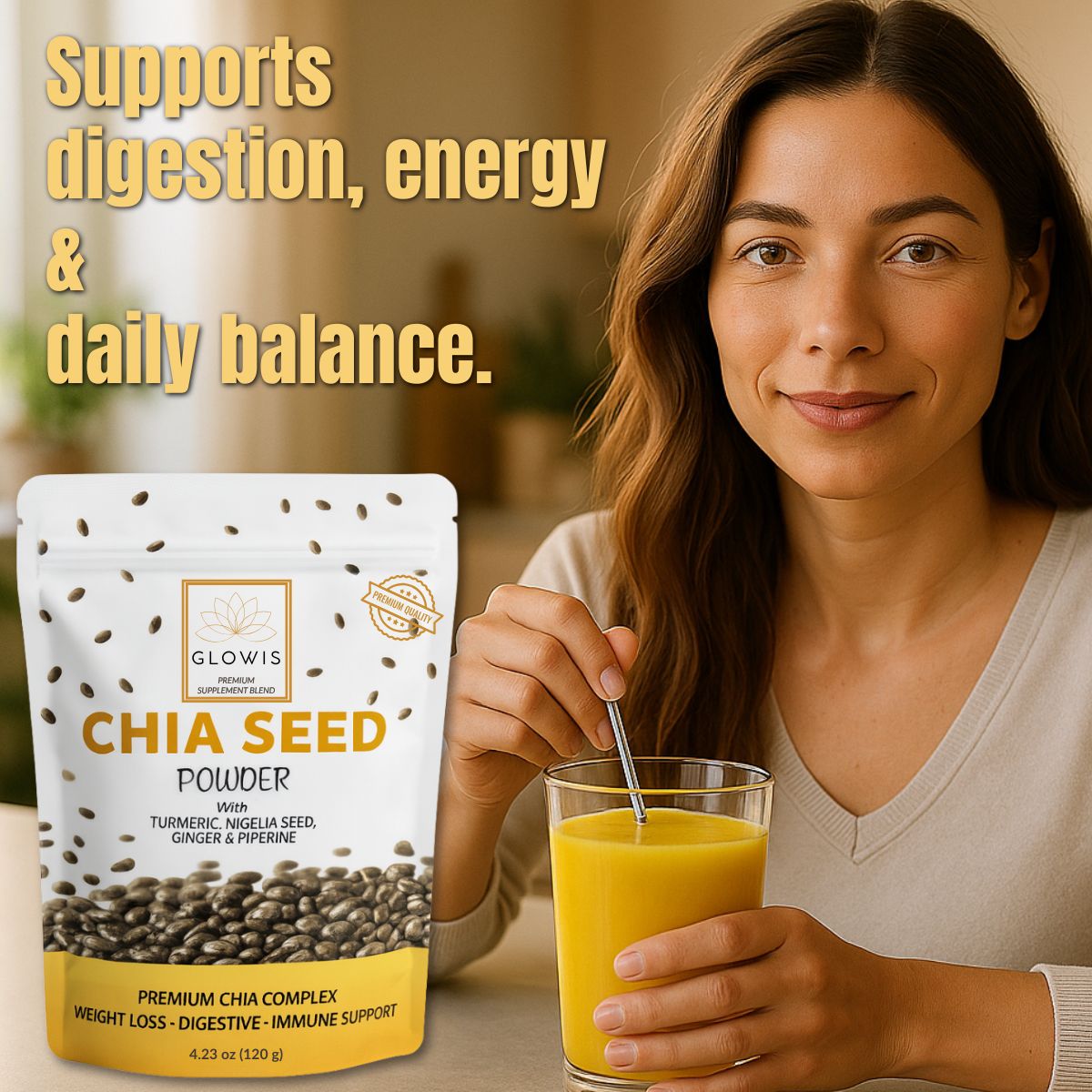 Chia Seed Powder 5-in-1 Superfood Blend | Chia, Turmeric, Black Seed & Ginger