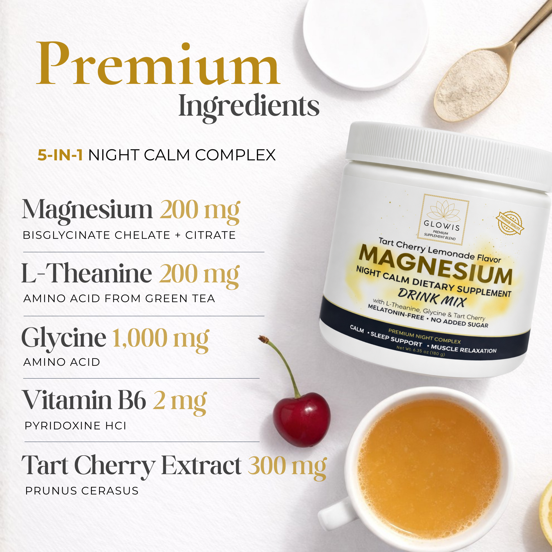 Magnesium Night Calm Drink Mix (Tart Cherry Lemonade)