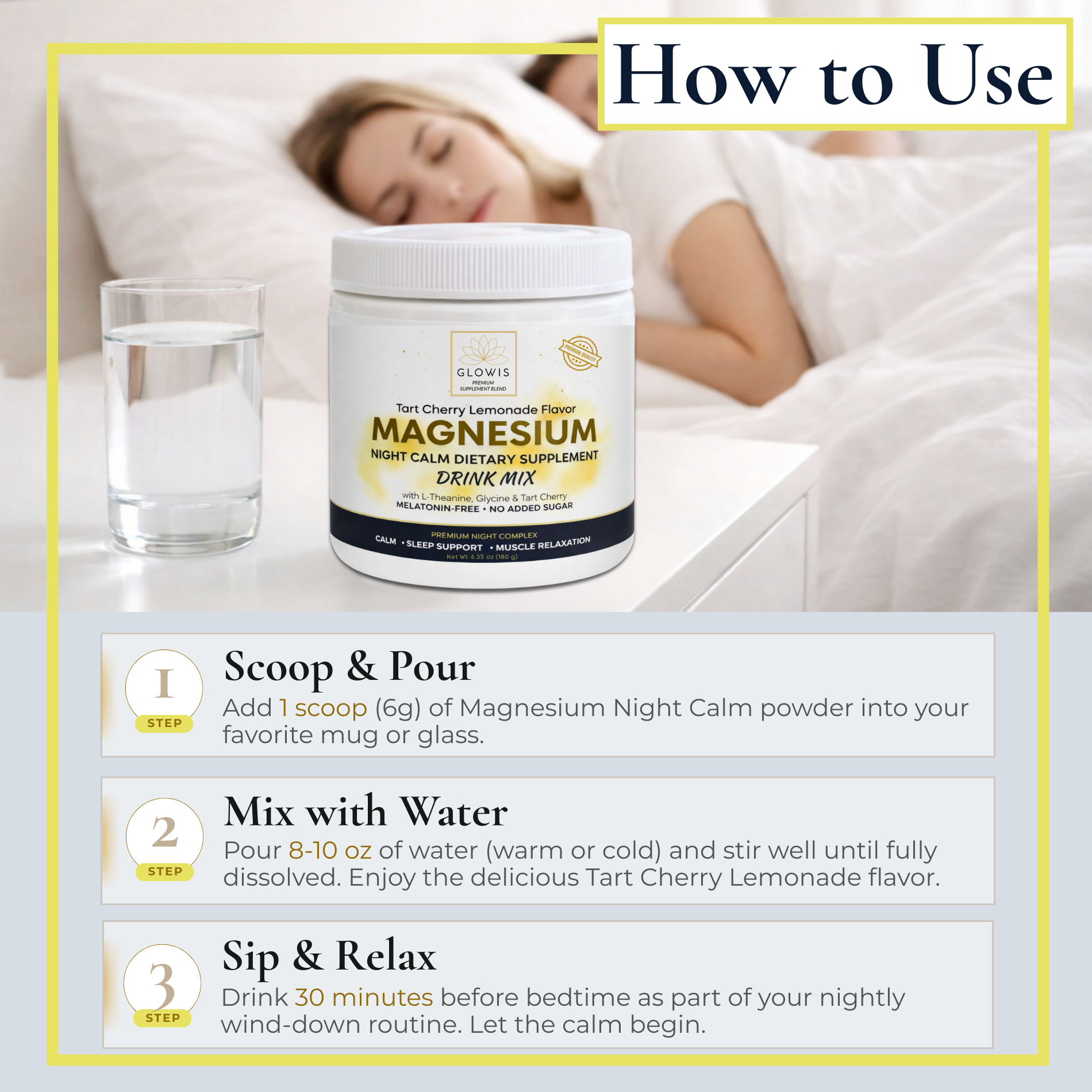Magnesium Night Calm Drink Mix (Tart Cherry Lemonade)