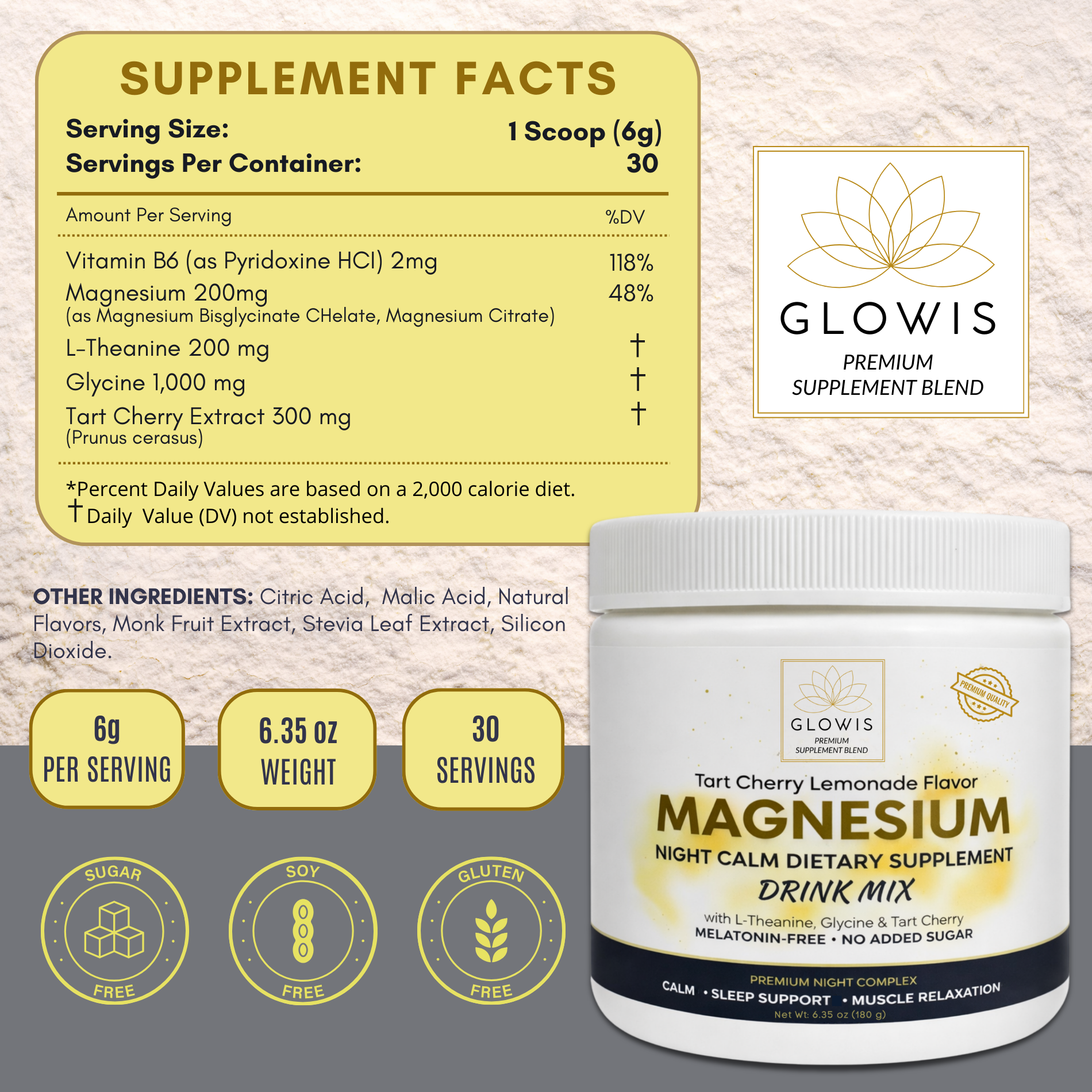 Magnesium Night Calm Drink Mix (Tart Cherry Lemonade)