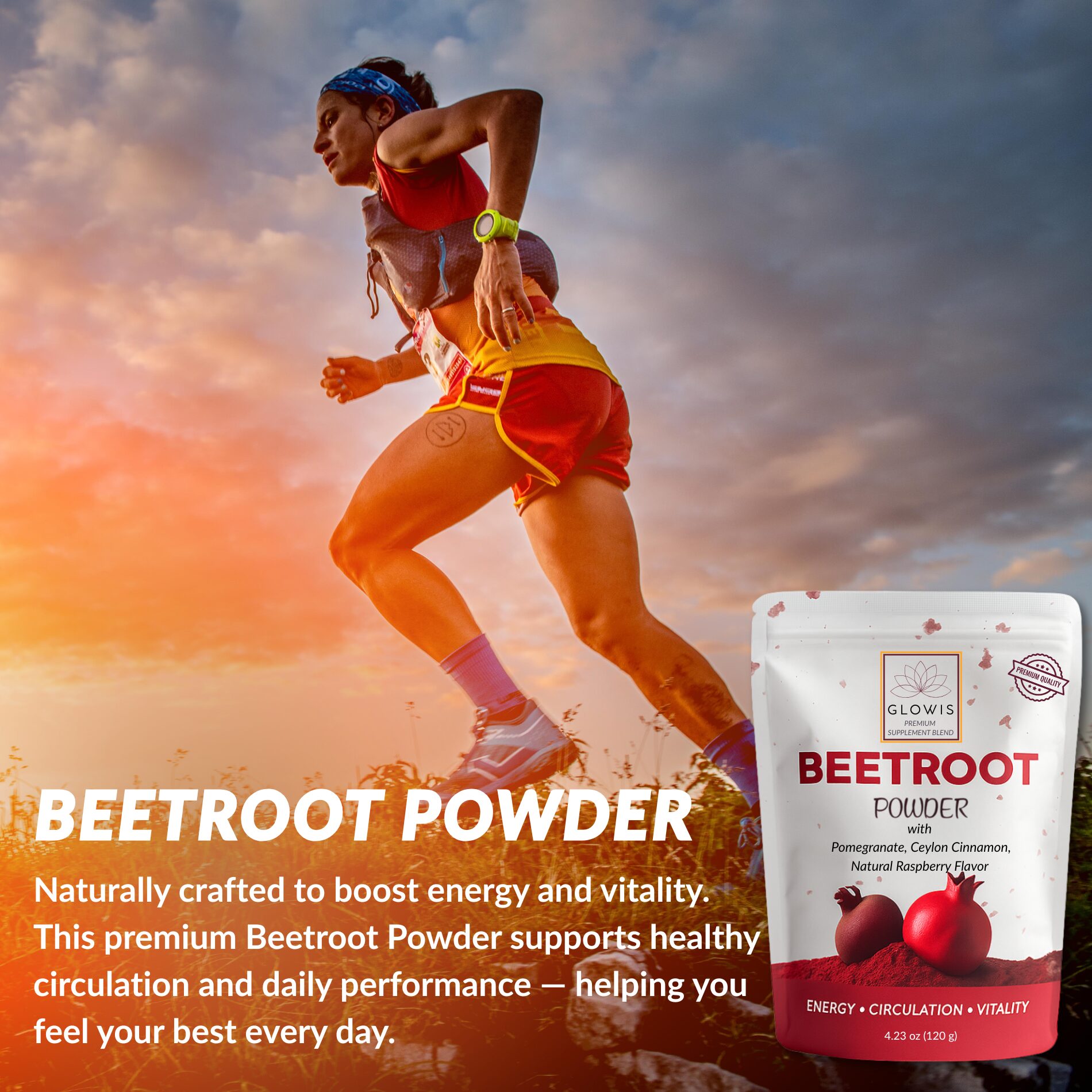 Glowis certified organic non-GMO beetroot powder - clean label USA